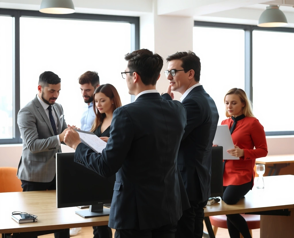 Professional marketing team at work