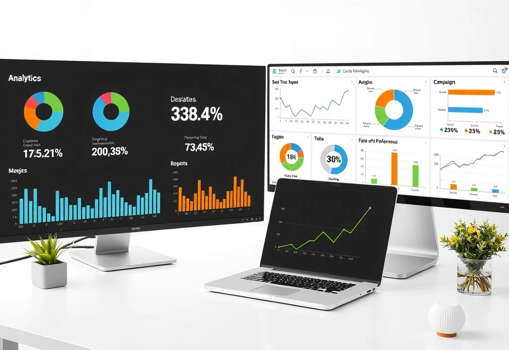 Digital marketing analytics dashboard and strategy planning