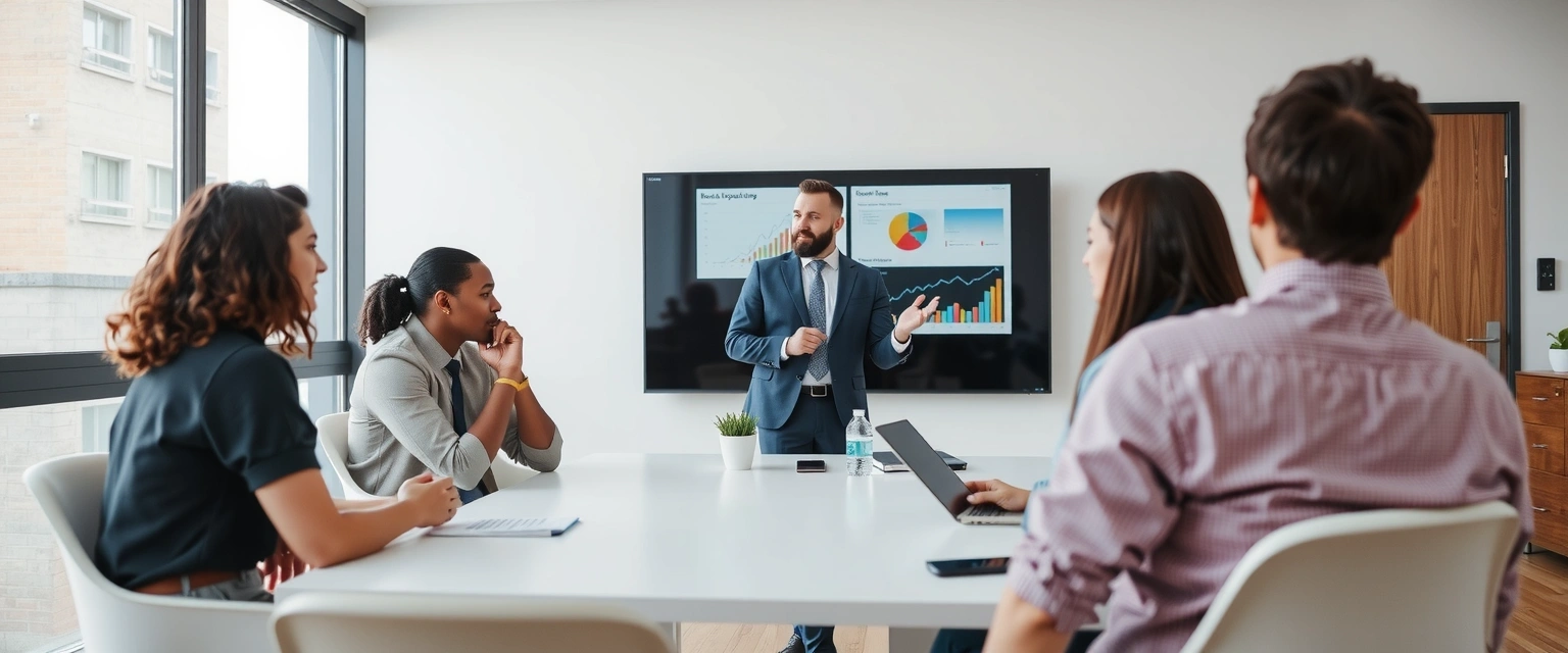 Professional marketing consultation meeting