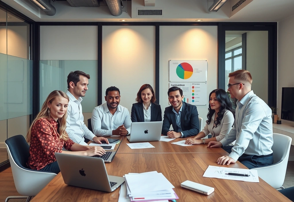 Professional marketing services team collaboration